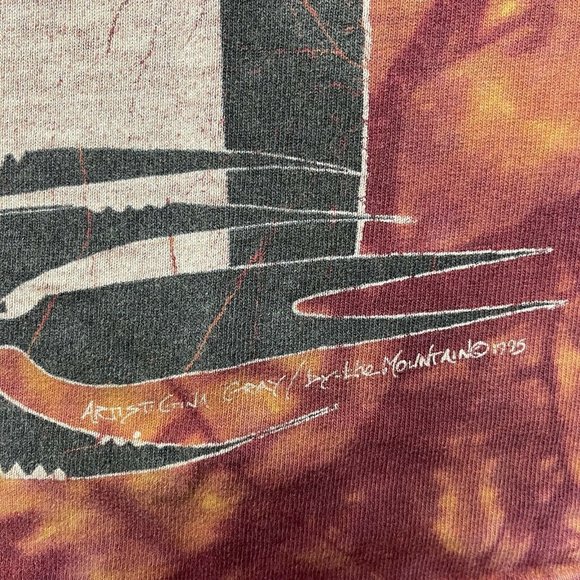 vintage 90’s Native American Tie Dye Acid Wash T Shirt 1995 Single Stitched XL - Picture 4 of 7